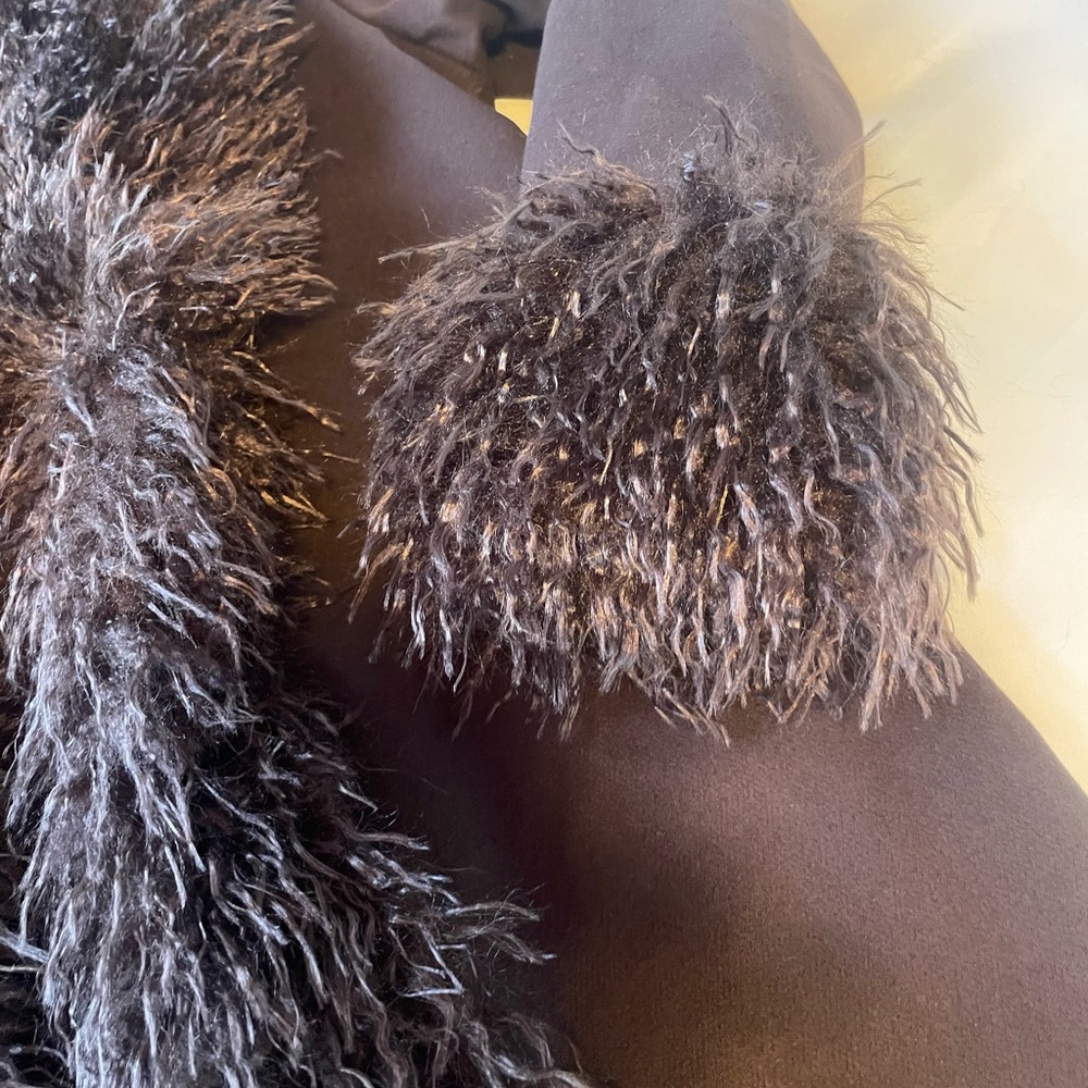 Brown Faux Fur Trim Coat - Picture 10 of 11